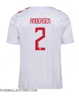 Günstige Dänemark Joachim Andersen #2 Auswärtstrikot EM 2024 Kurzarm